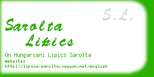 sarolta lipics business card